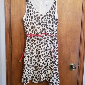 Cheetah Printed Dress with Red Belt